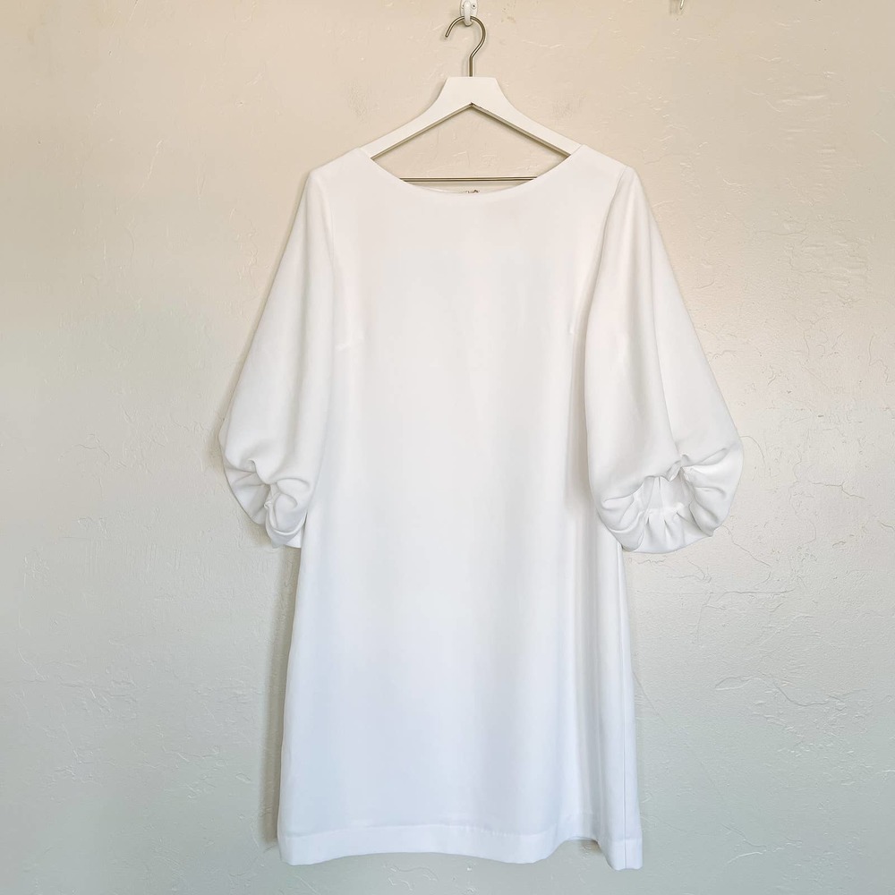 Banana Republic White Balloon Sleeve Dress size 14